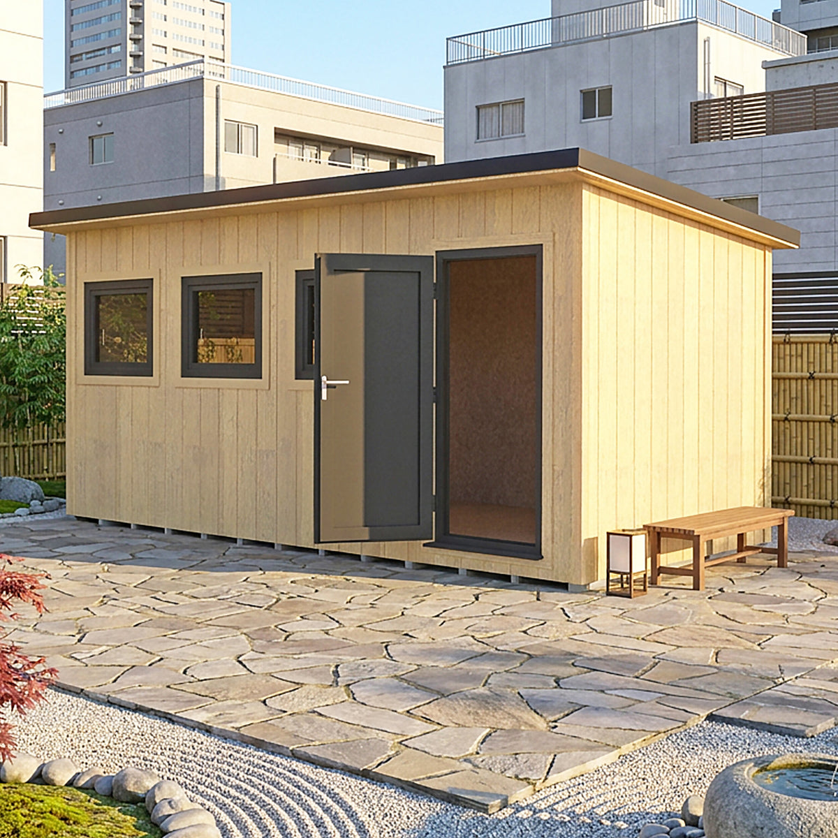 Fortis SIP Workshop Style C | Front Door Insulated Garden Workshop