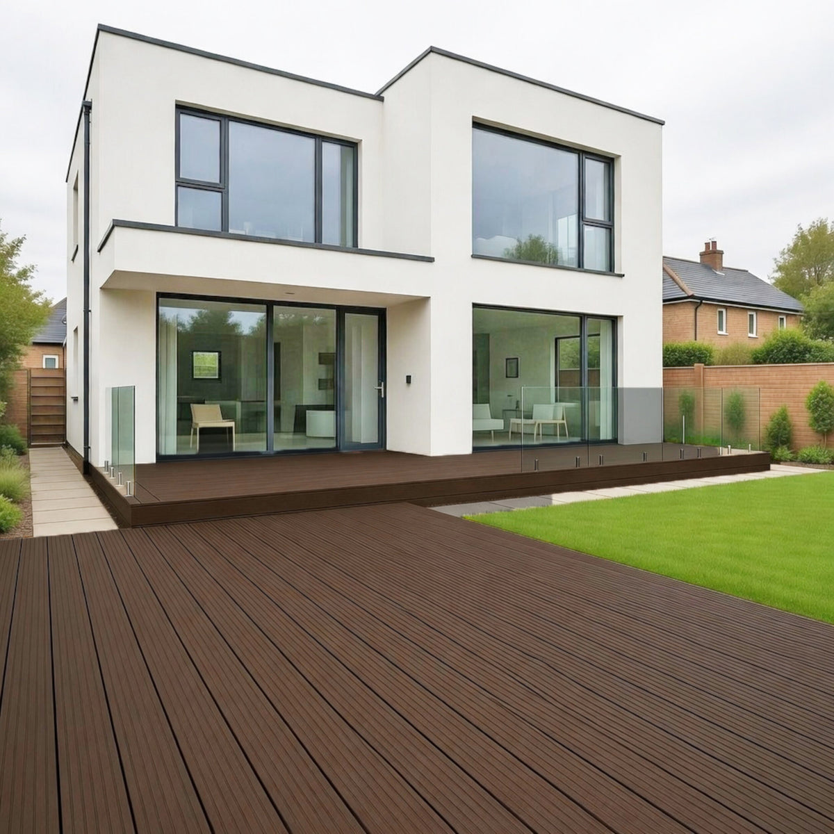 Light Neo Composite Decking Board Brown | Pack of 5