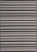 Ecology Outdoor Rug in black striped weatherproof polypropylene