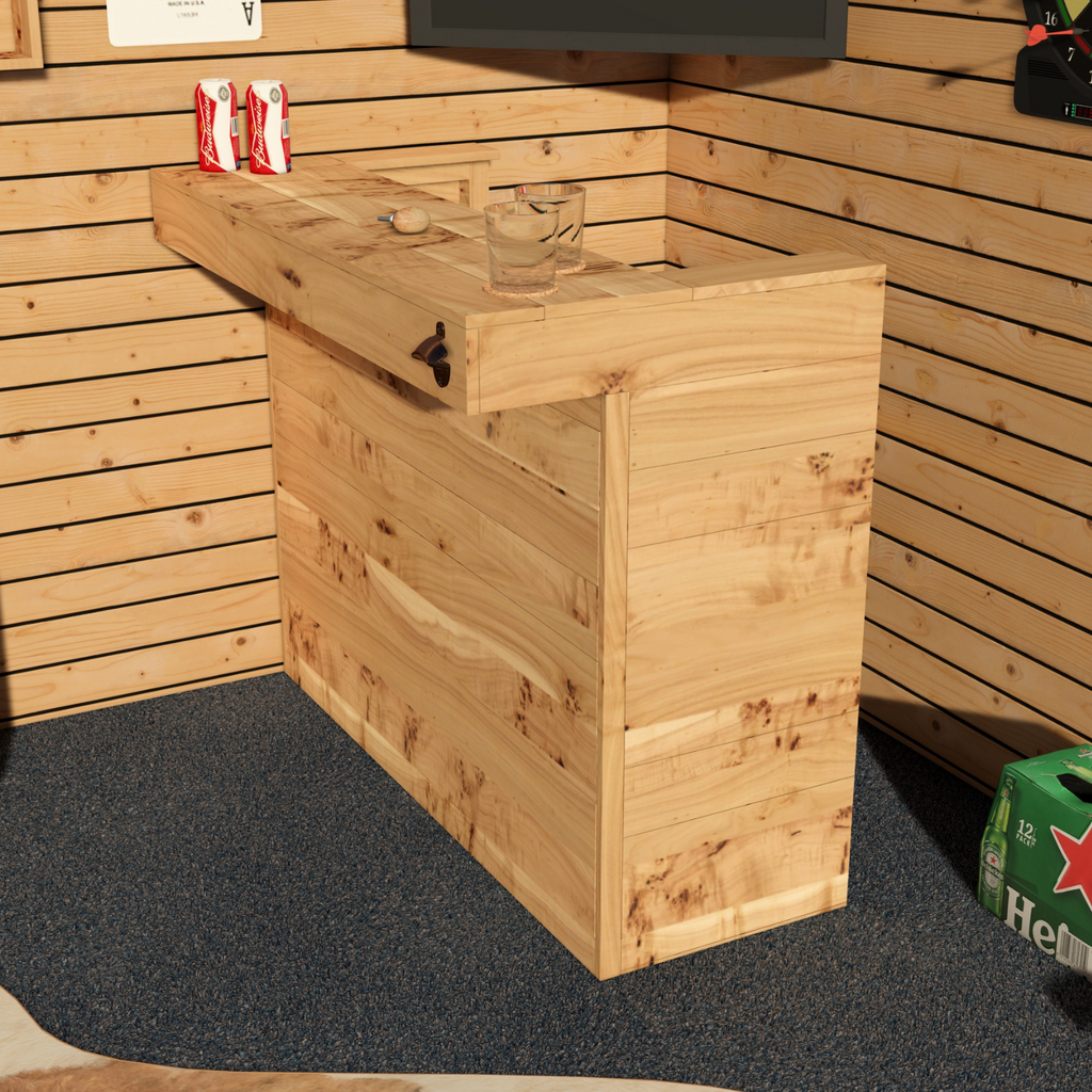 Rustic Wooden Bar - Man Cave Edition