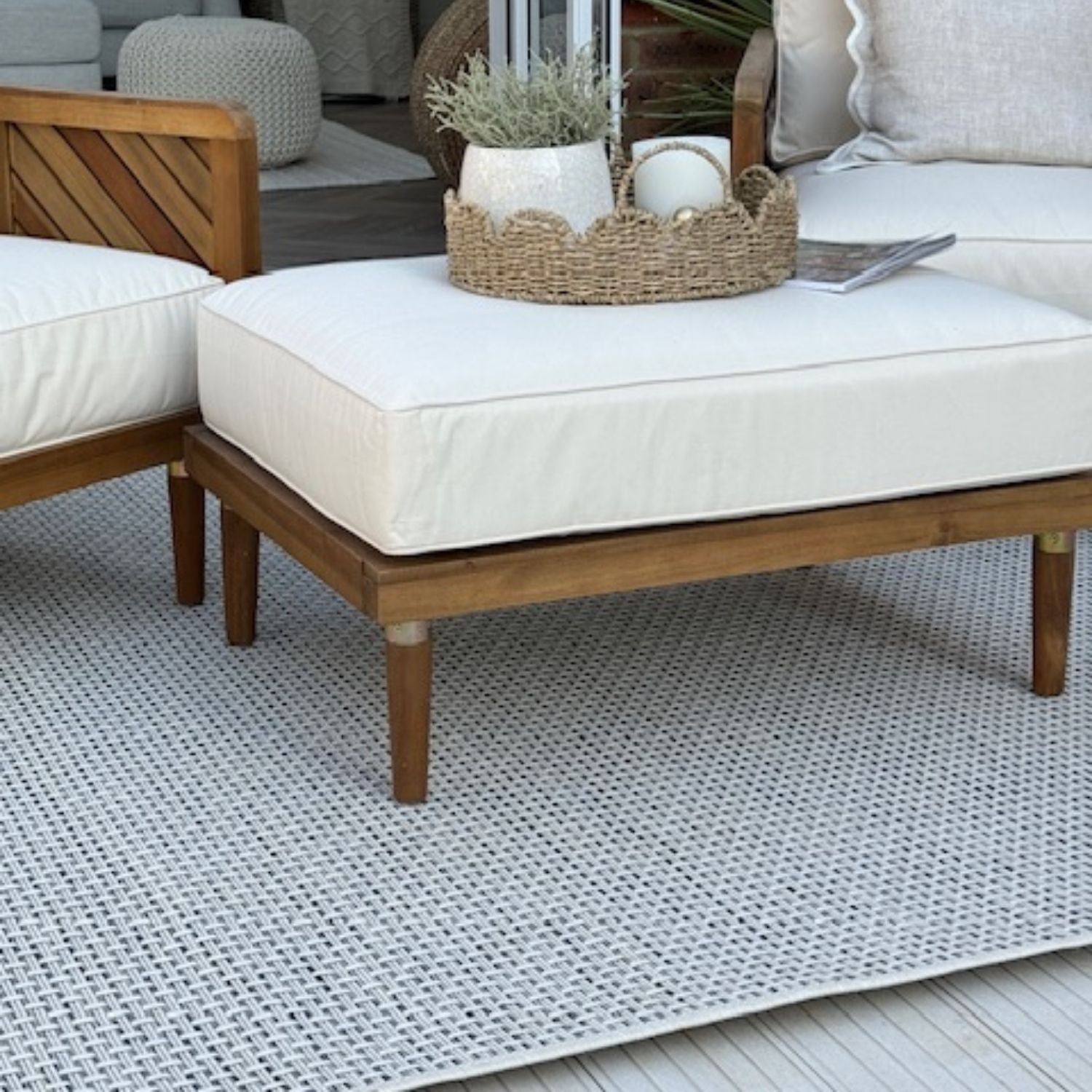 Magic Outdoor Rug | Plain Cream Flatweave | OEKO-TEX Certified