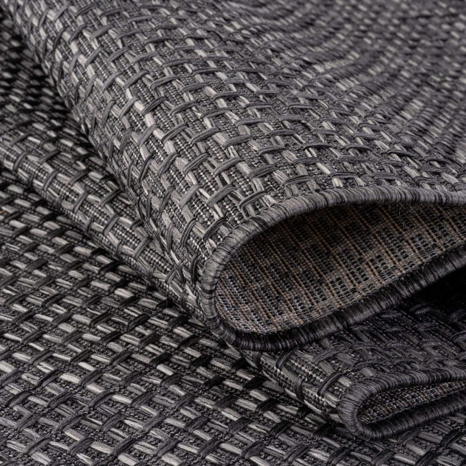 Magic Outdoor Rug | Plain Dark Grey Flatweave | OEKO-TEX Certified