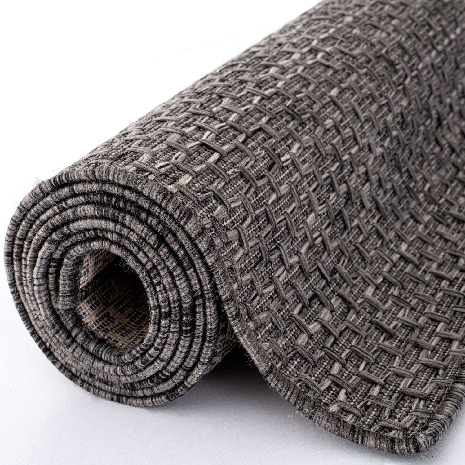 Magic Outdoor Rug | Plain Dark Grey Flatweave | OEKO-TEX Certified