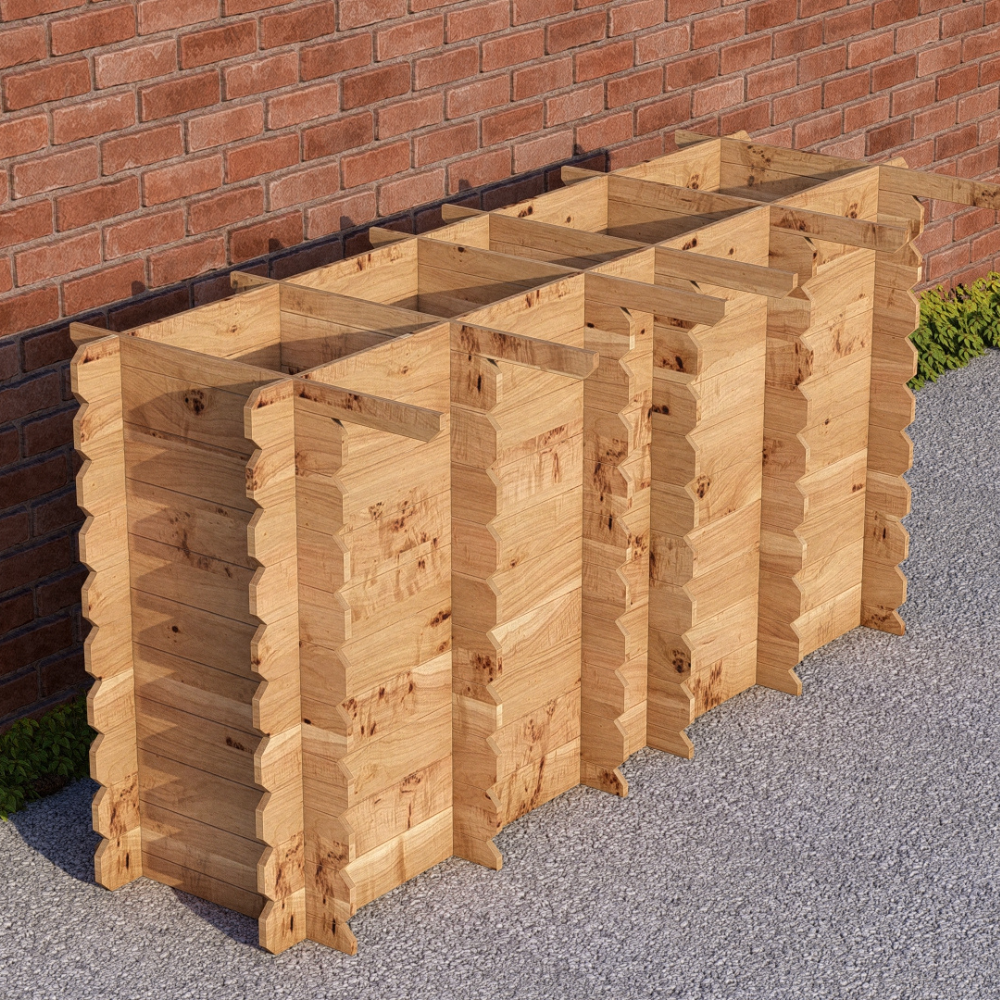 Large Wooden Interlock Bar | 2m Solid Timber Garden Bar