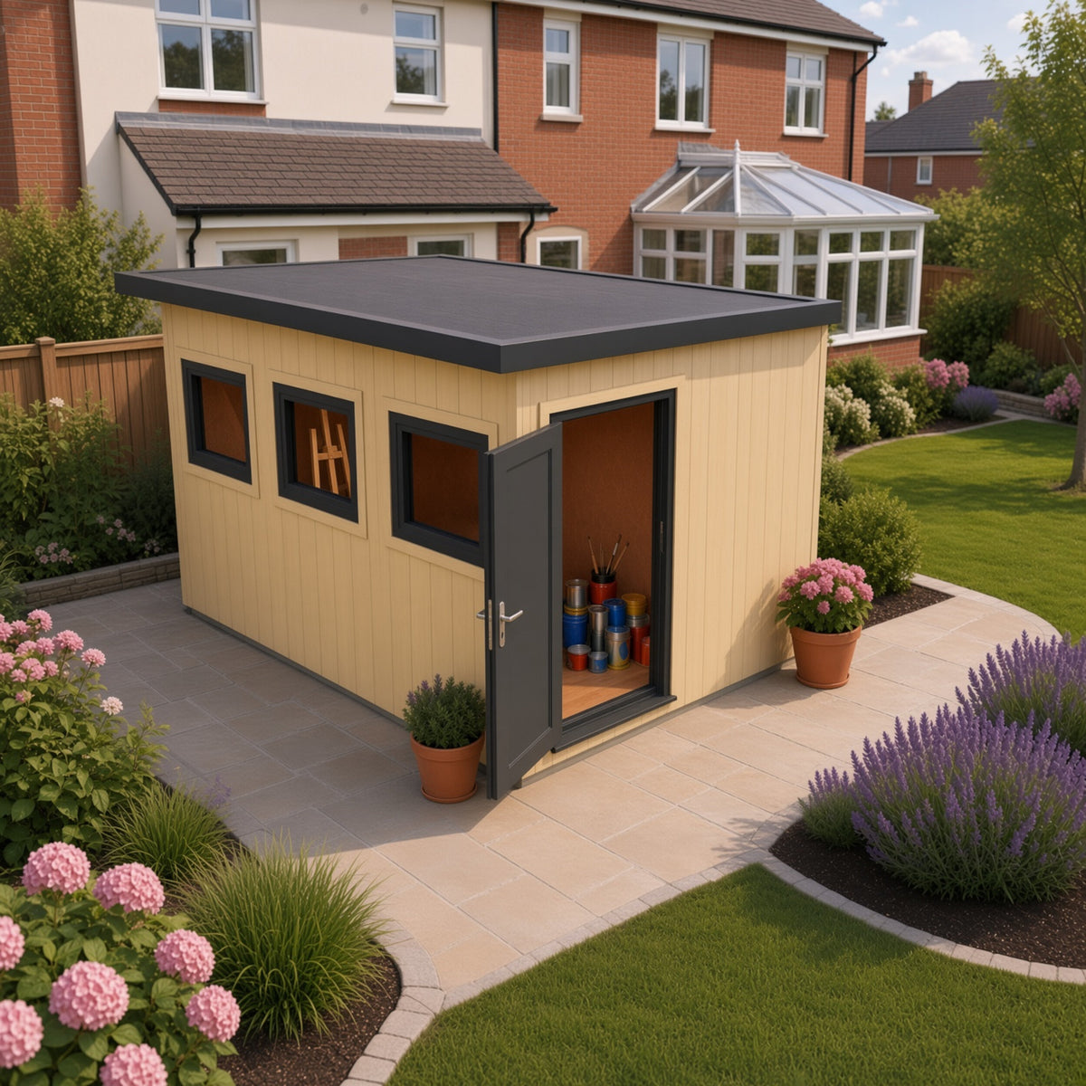 Fortis SIP Workshop Style B | End Door Insulated Garden Workshop