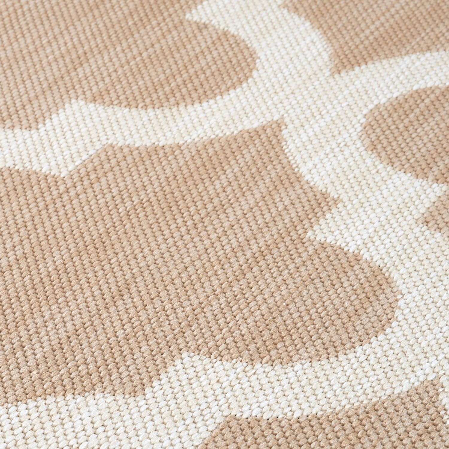 Ecology Outdoor Rug | Beige Moroccan Trellis Flatweave | Weatherproof Polypropylene