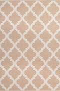 Ecology Outdoor Rug in beige Moroccan trellis weatherproof polypropylene
