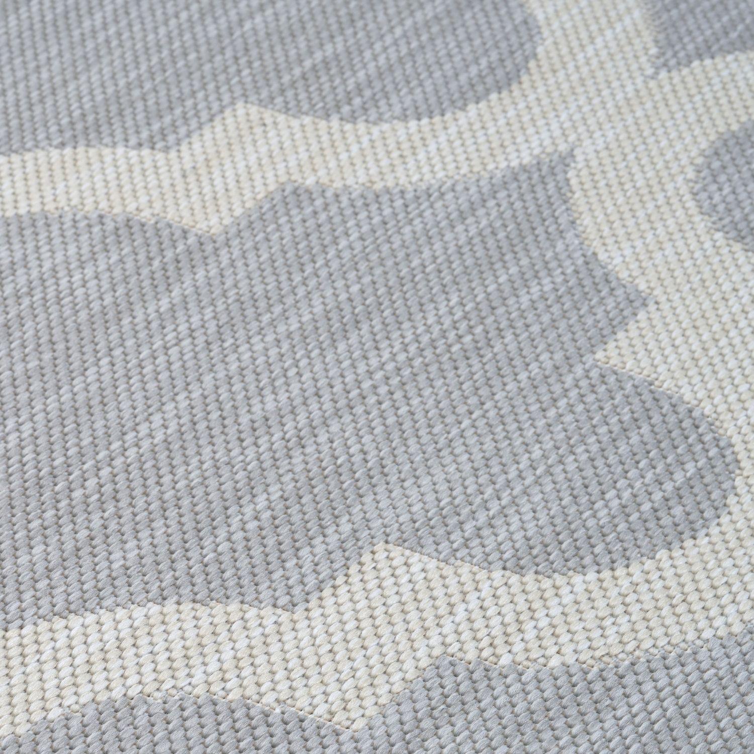 Ecology Outdoor Rug | Grey Moroccan Trellis Flatweave | Weatherproof Polypropylene