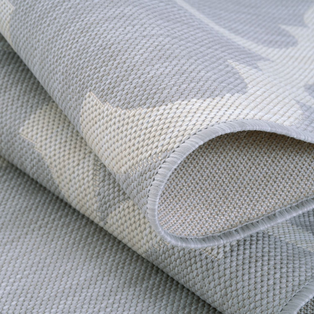 Ecology Outdoor Rug | Grey Moroccan Trellis Flatweave | Weatherproof Polypropylene