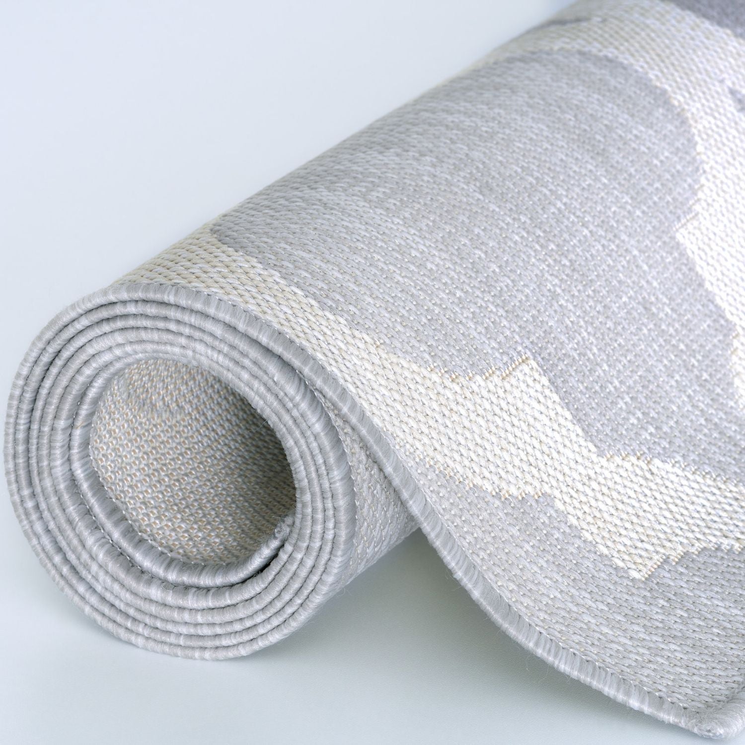 Ecology Outdoor Rug | Grey Moroccan Trellis Flatweave | Weatherproof Polypropylene