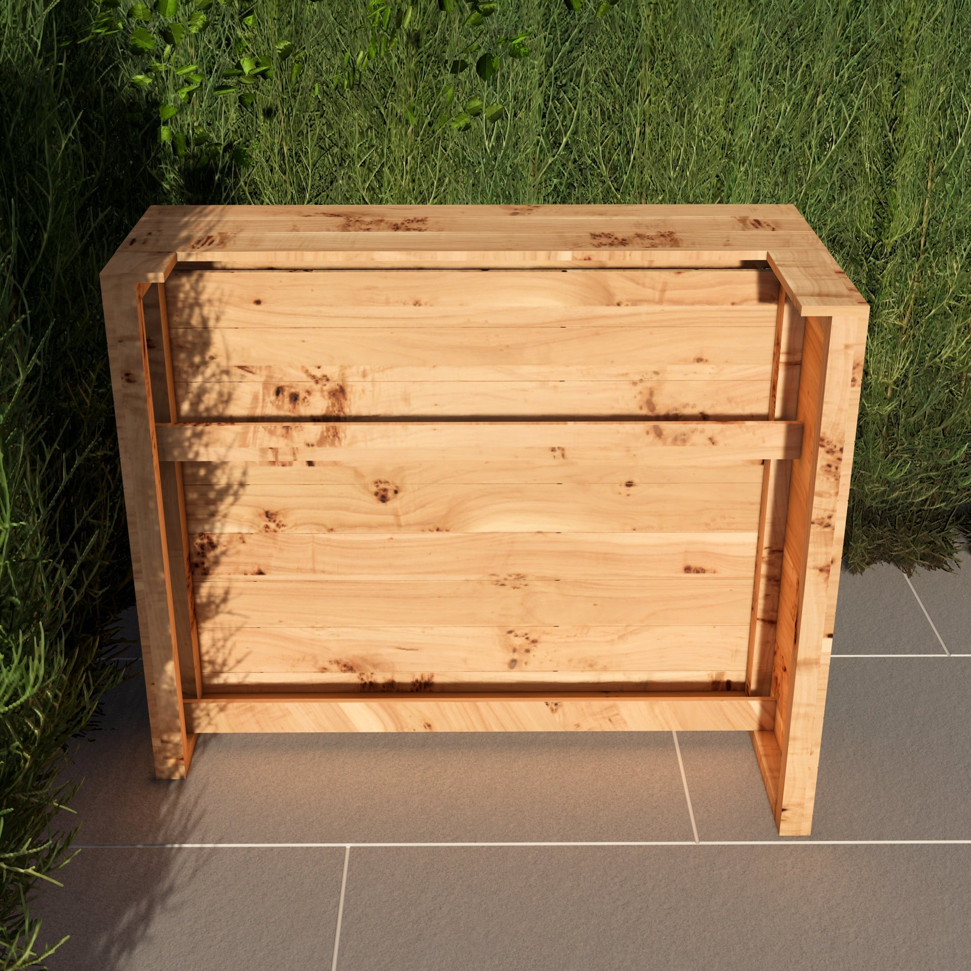 L-Shape Rustic Wooden Garden Bar | Corner Pallet-Style Outdoor Bar