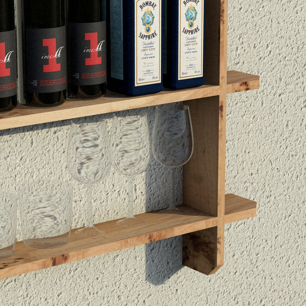 Wooden Interlock Bar Shelf, Large | Garden Bar Shelving Unit
