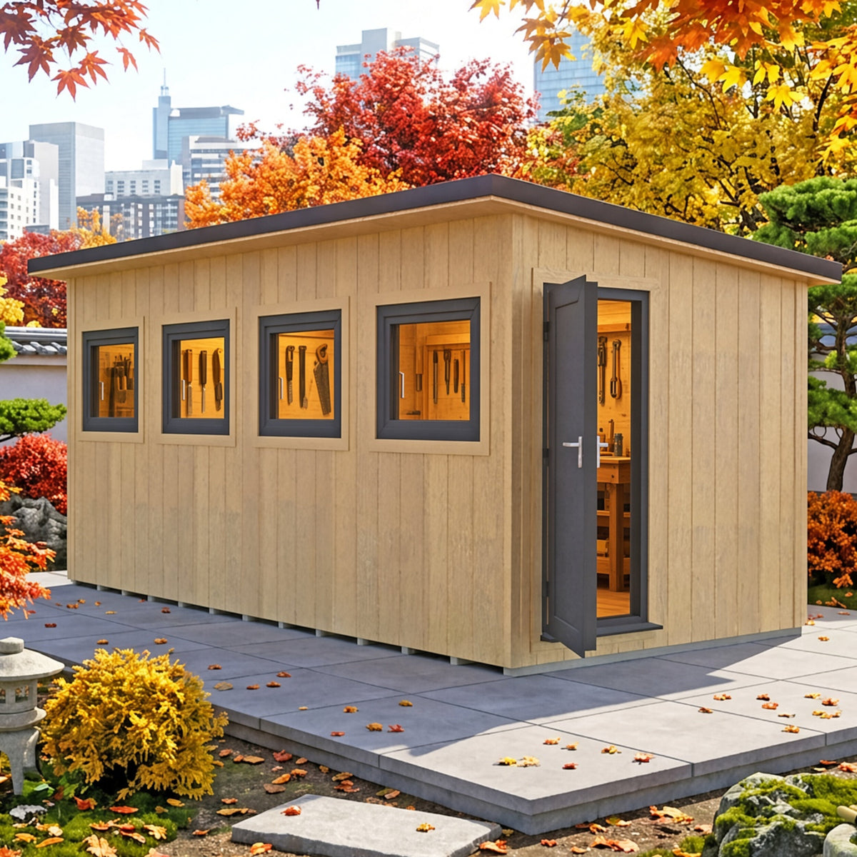 Fortis SIP Workshop Style B | End Door Insulated Garden Workshop