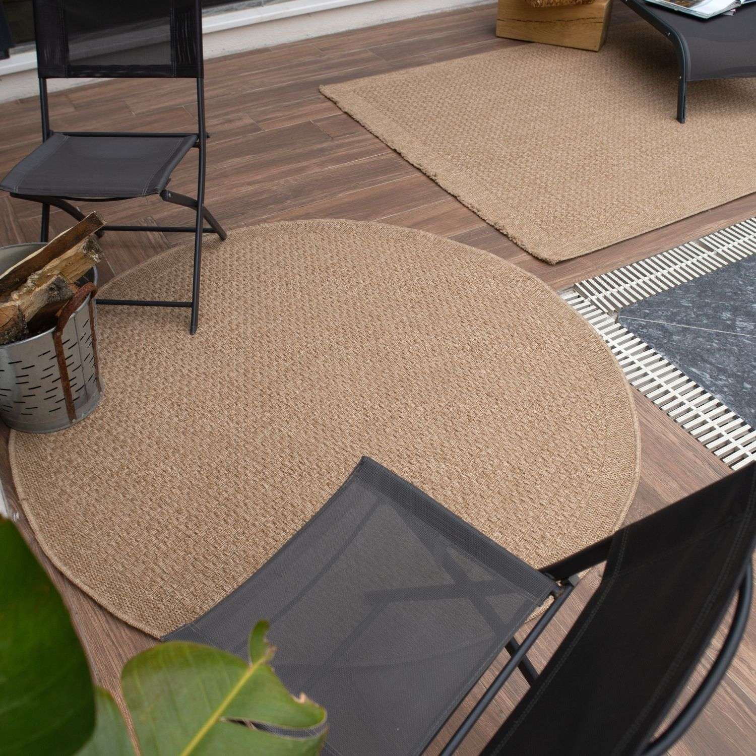Nature Outdoor Rug | Plain Neutral Textured Flatweave | OEKO-TEX Certified
