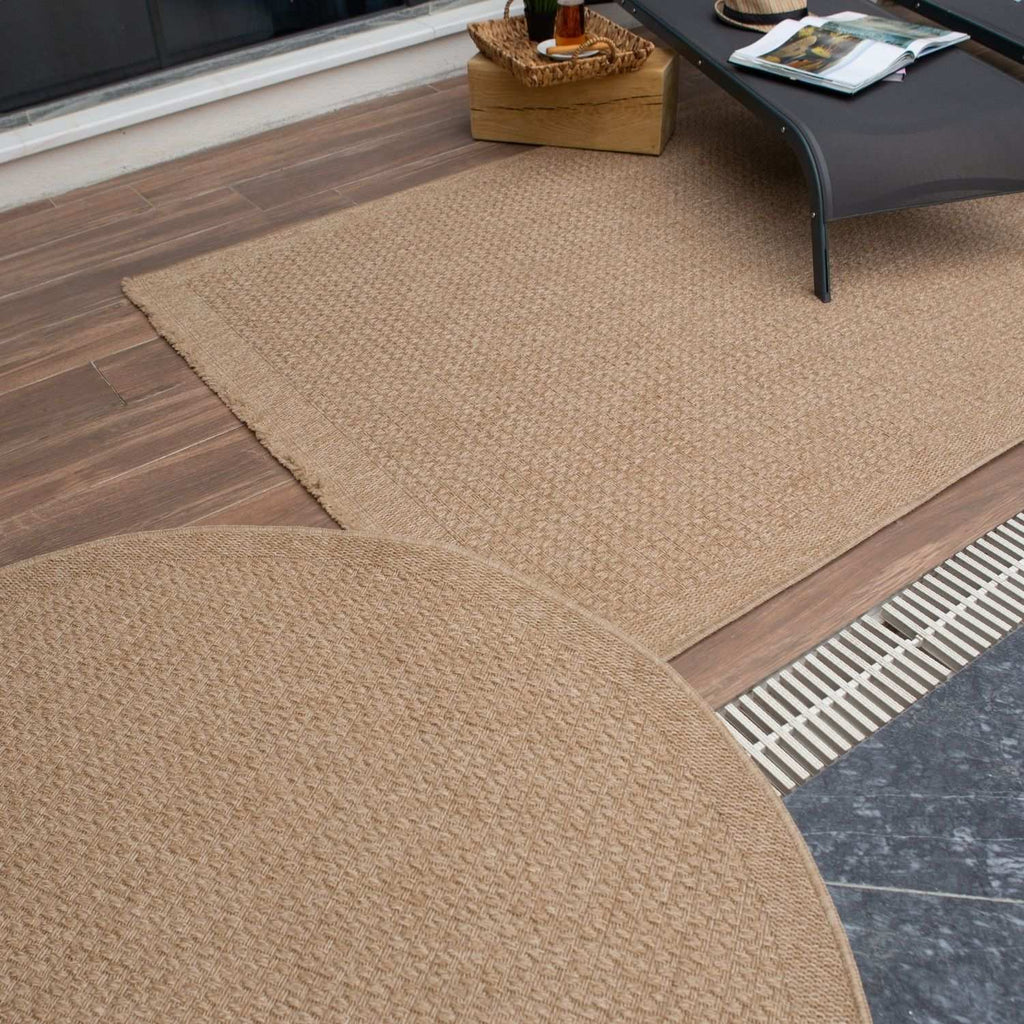 Nature Outdoor Rug | Plain Neutral Textured Flatweave | OEKO-TEX Certified