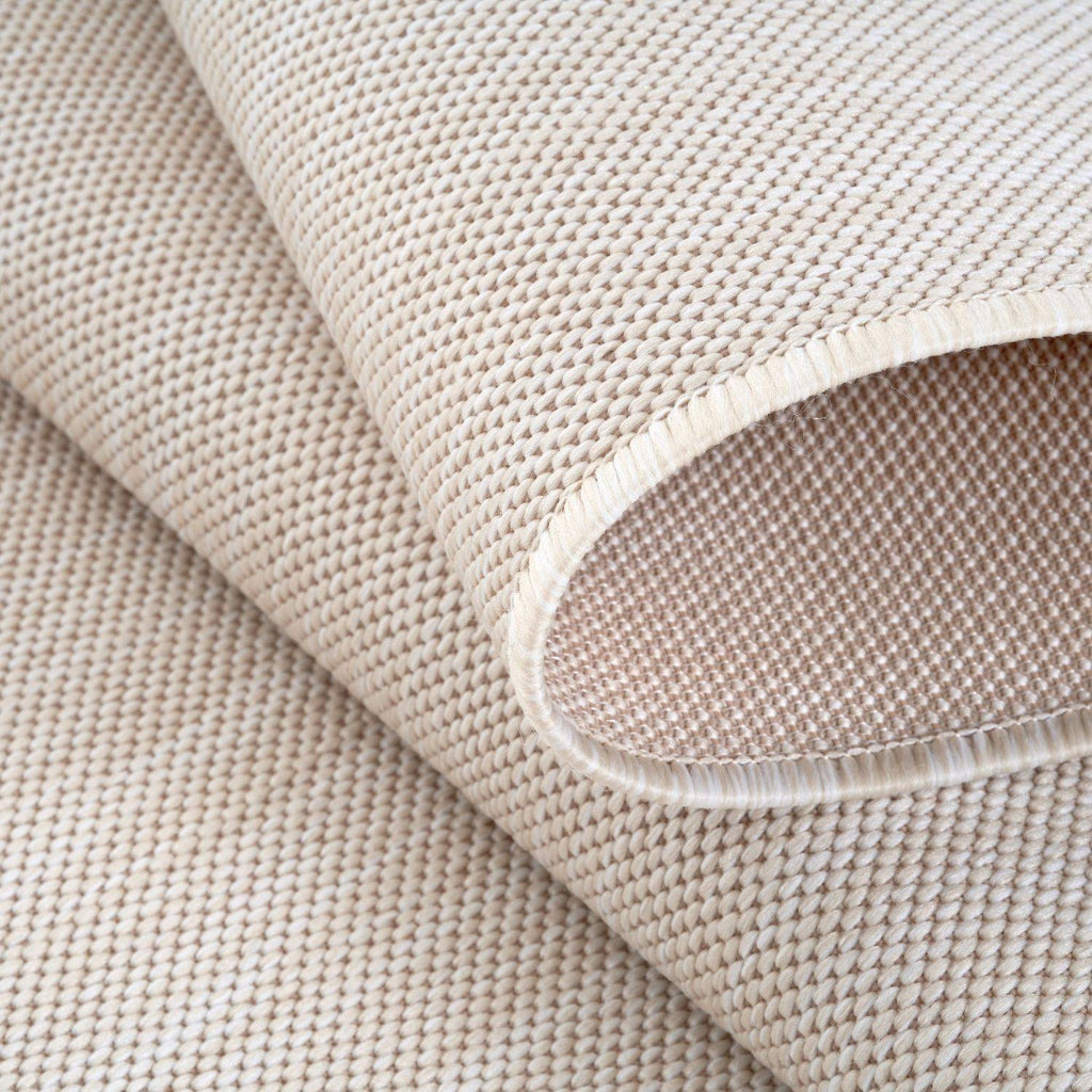 Ecology Outdoor Rug | Plain Cream Flatweave | Weatherproof Polypropylene