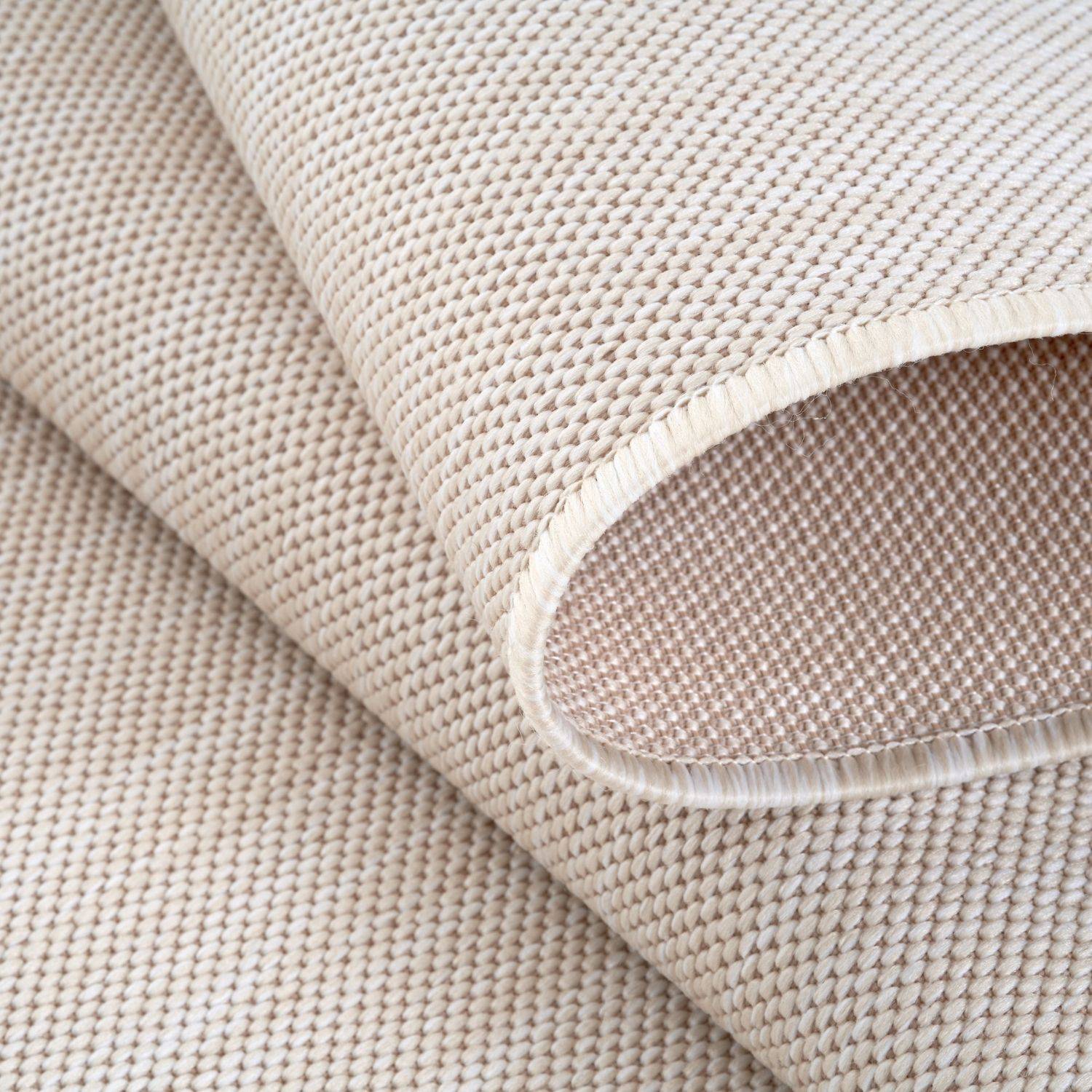 Ecology Outdoor Rug | Plain Cream Flatweave | Weatherproof Polypropylene