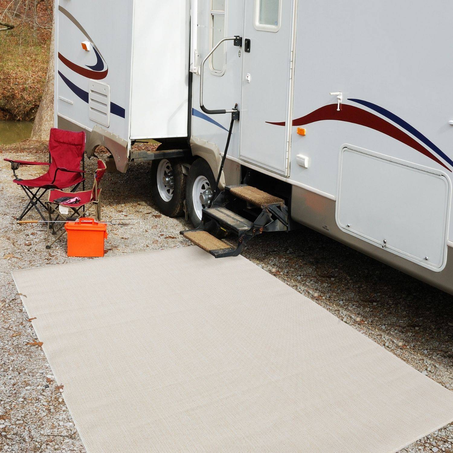 Ecology Outdoor Rug | Plain Cream Flatweave | Weatherproof Polypropylene