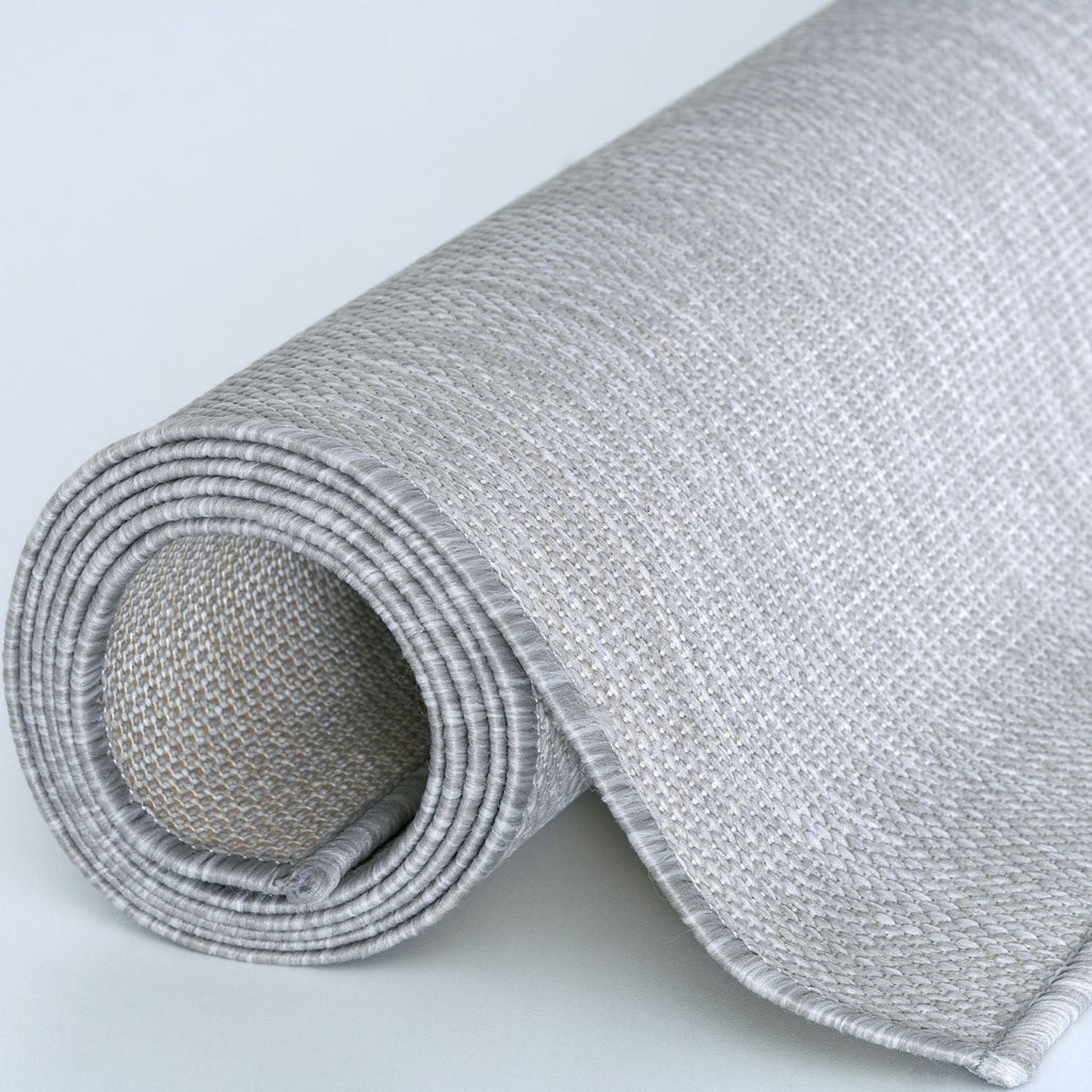 Ecology Outdoor Rug | Plain Grey Flatweave | Weatherproof Polypropylene