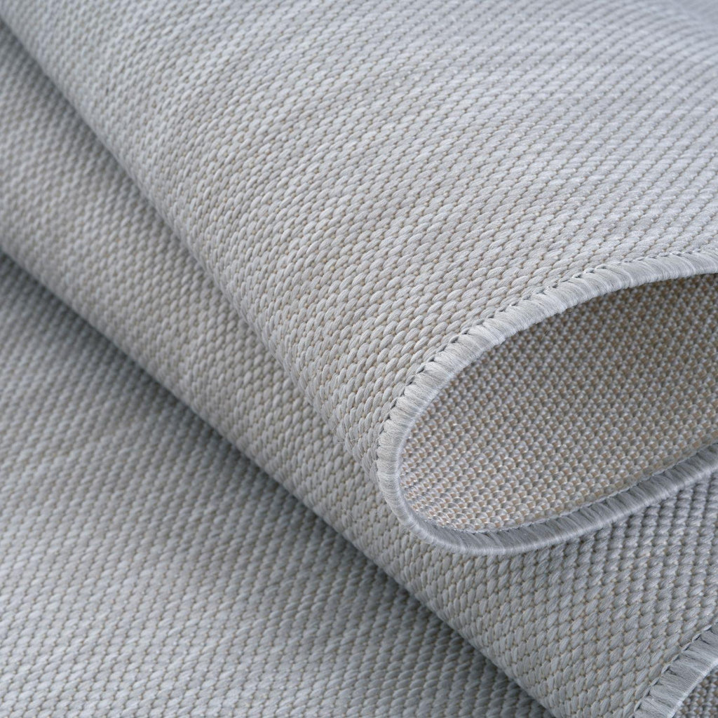 Ecology Outdoor Rug | Plain Grey Flatweave | Weatherproof Polypropylene