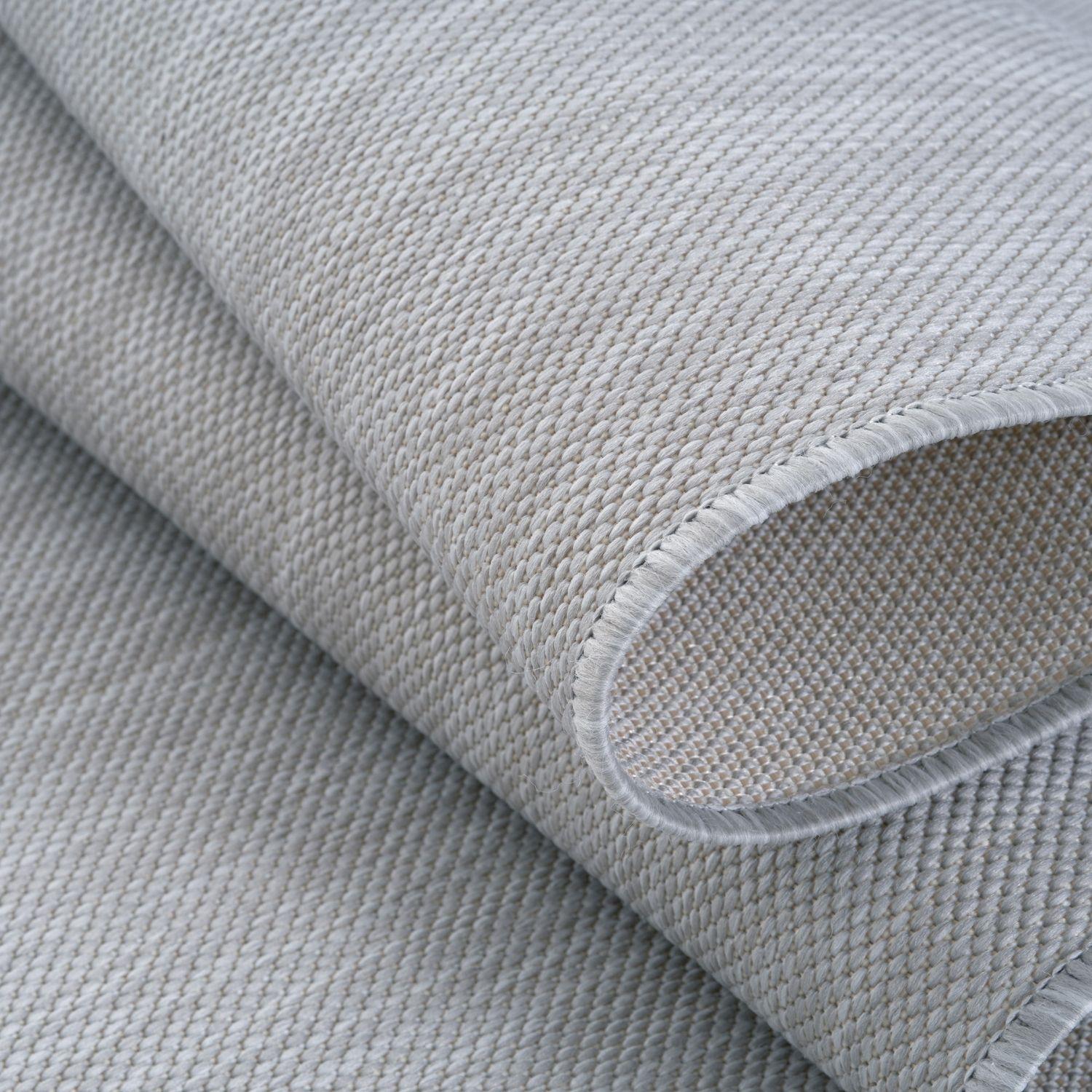 Ecology Outdoor Rug | Plain Grey Flatweave | Weatherproof Polypropylene