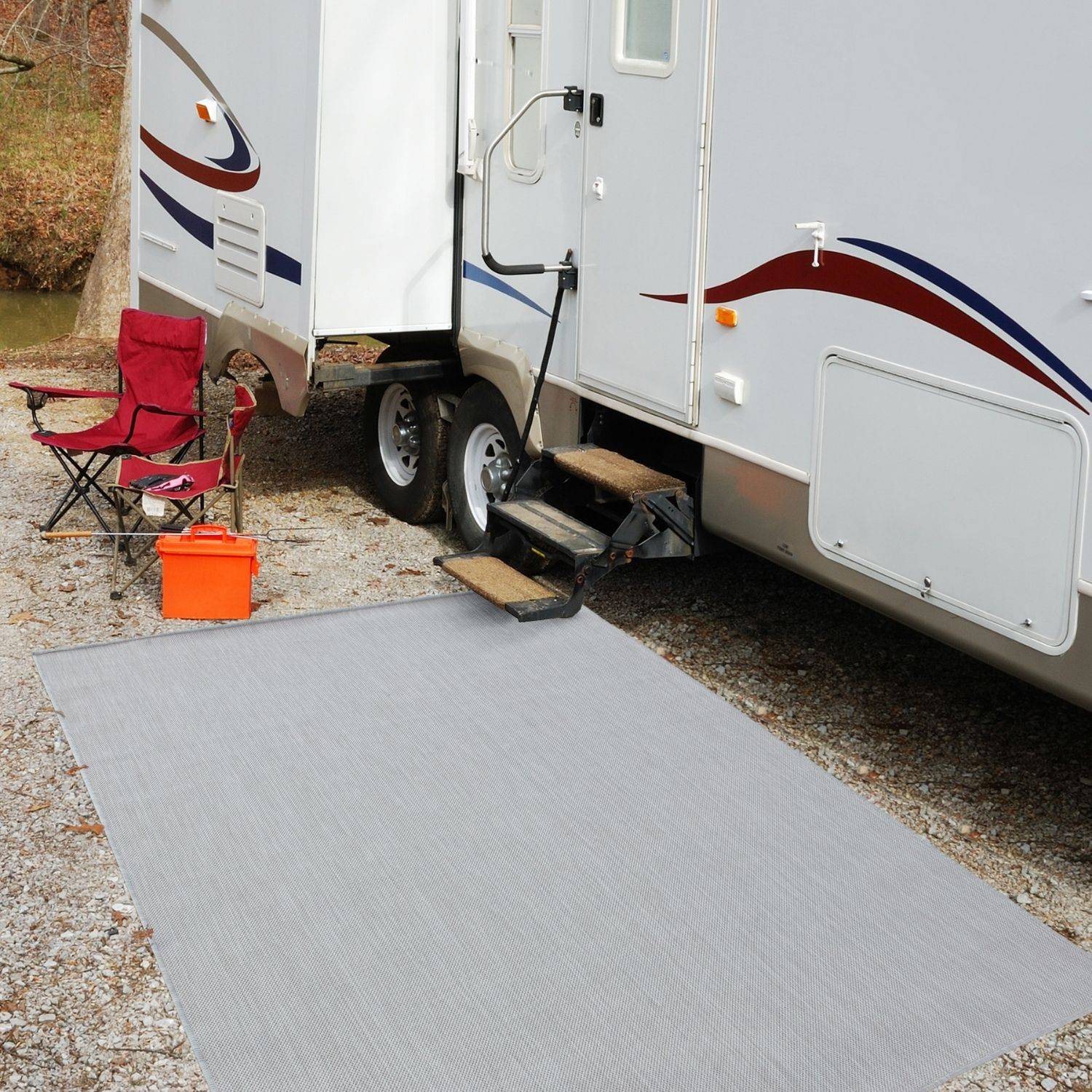 Ecology Outdoor Rug | Plain Grey Flatweave | Weatherproof Polypropylene