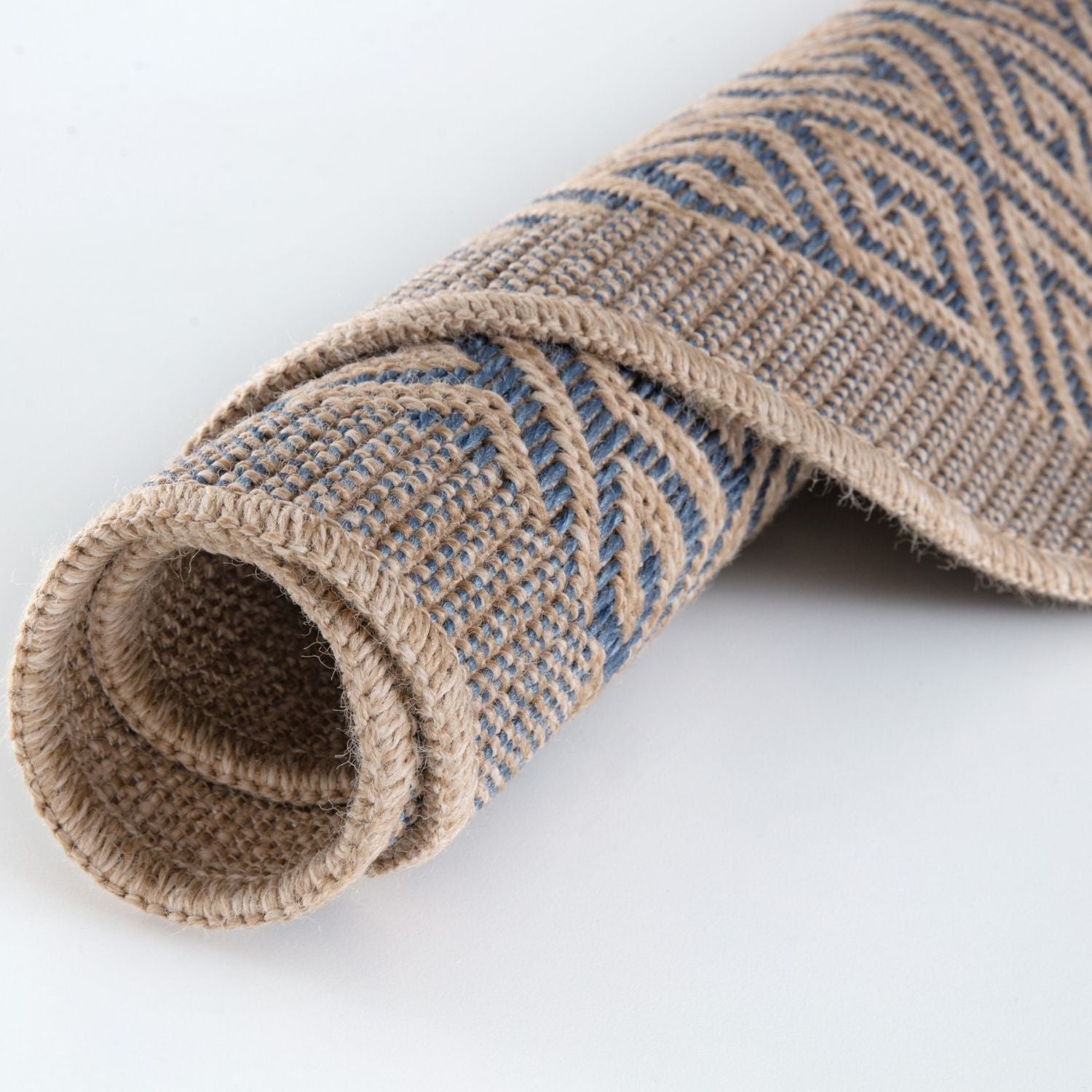 Nature Outdoor Rug | Blue Greek Key Flatweave | OEKO-TEX Certified