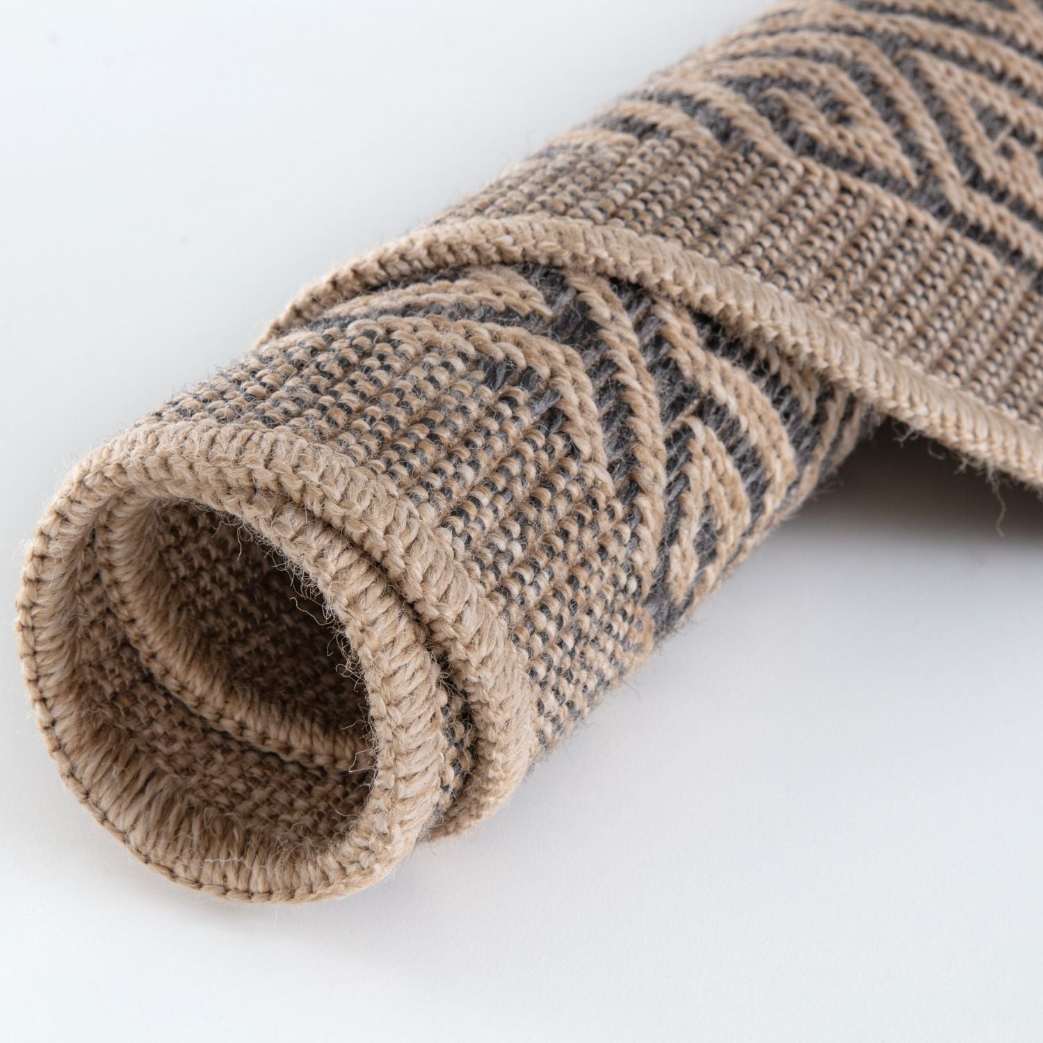 Nature Outdoor Rug | Dark Grey Greek Key Flatweave | OEKO-TEX Certified