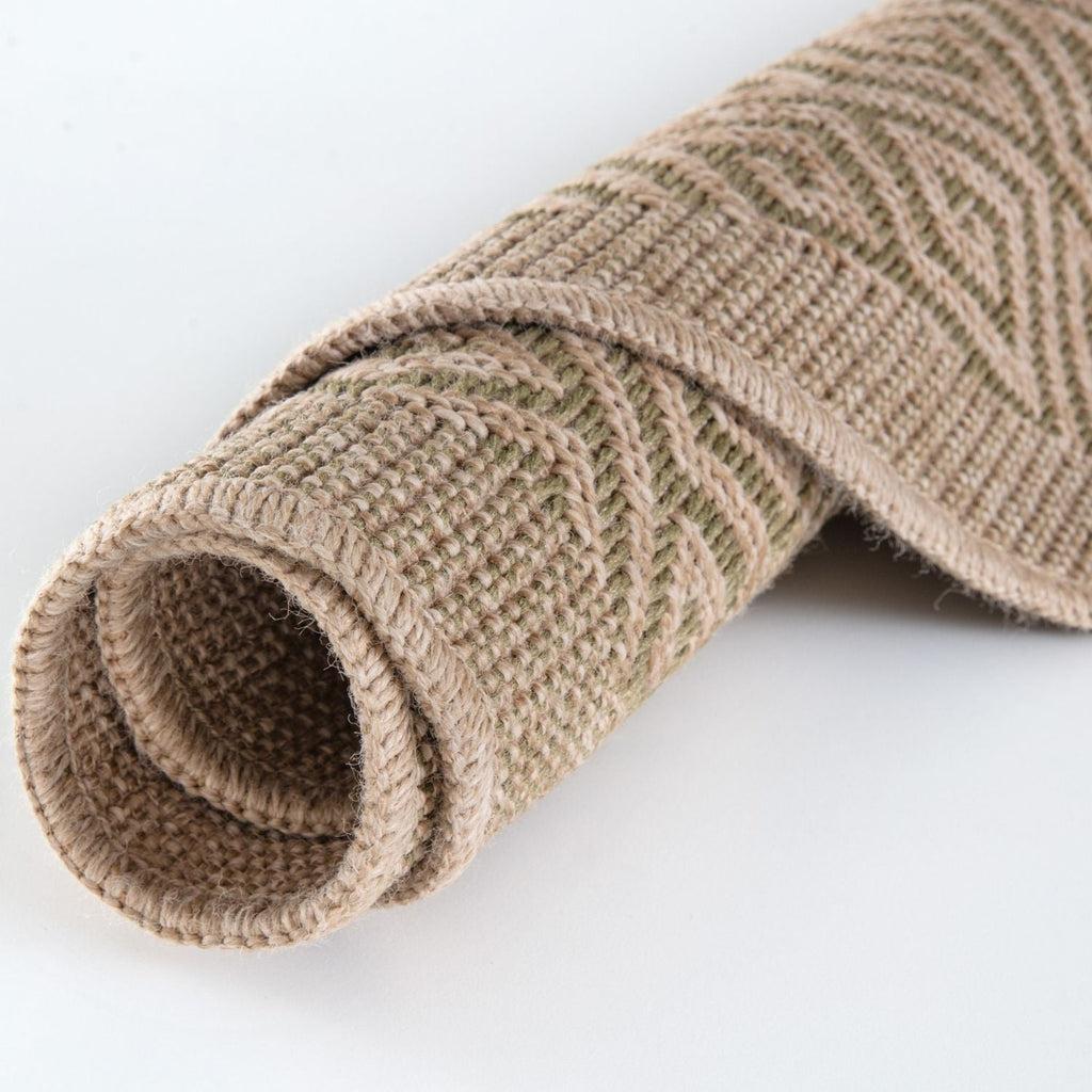 Nature Outdoor Rug | Green Greek Key Flatweave | OEKO-TEX Certified