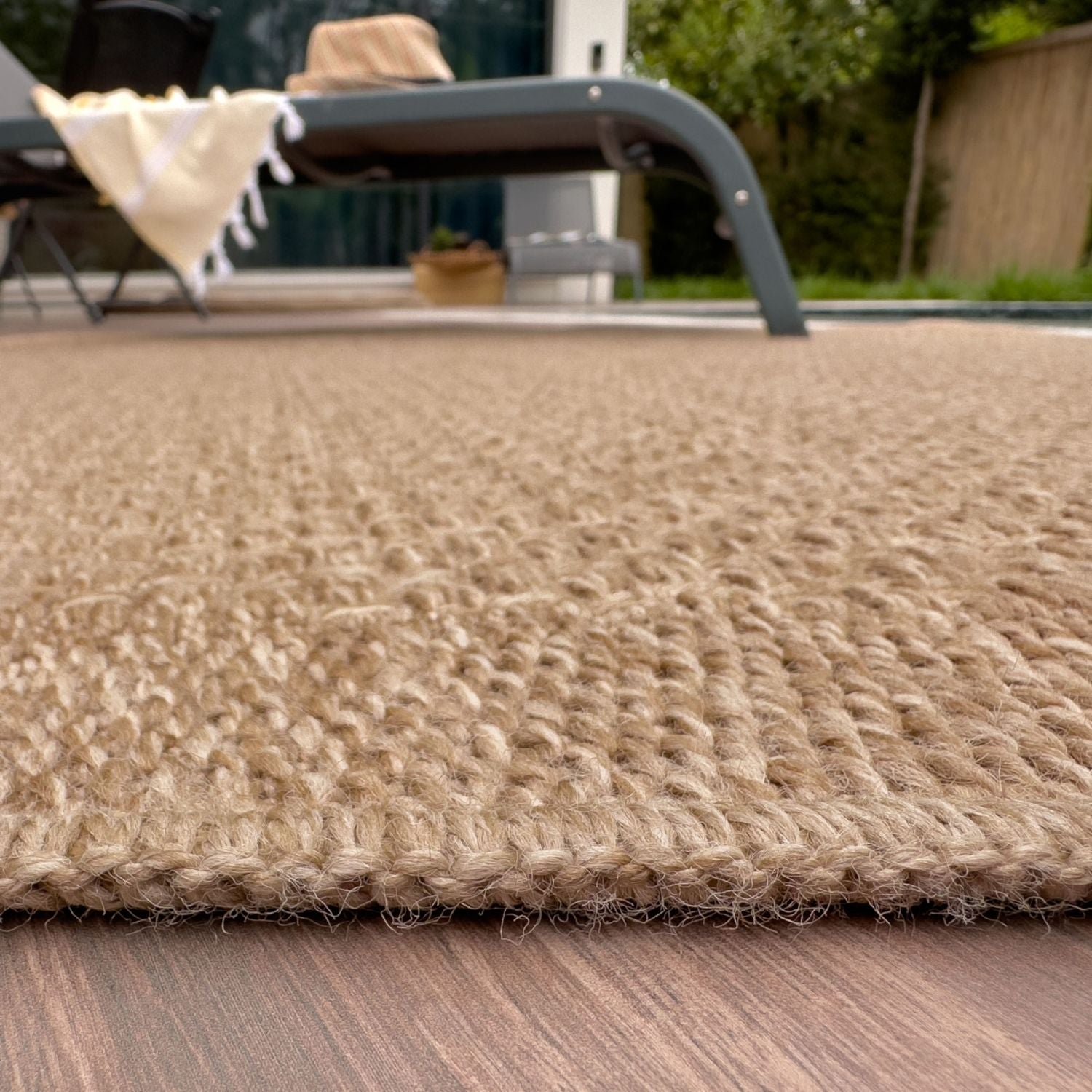 Nature Outdoor Rug | Neutral Greek Key Flatweave | OEKO-TEX Certified