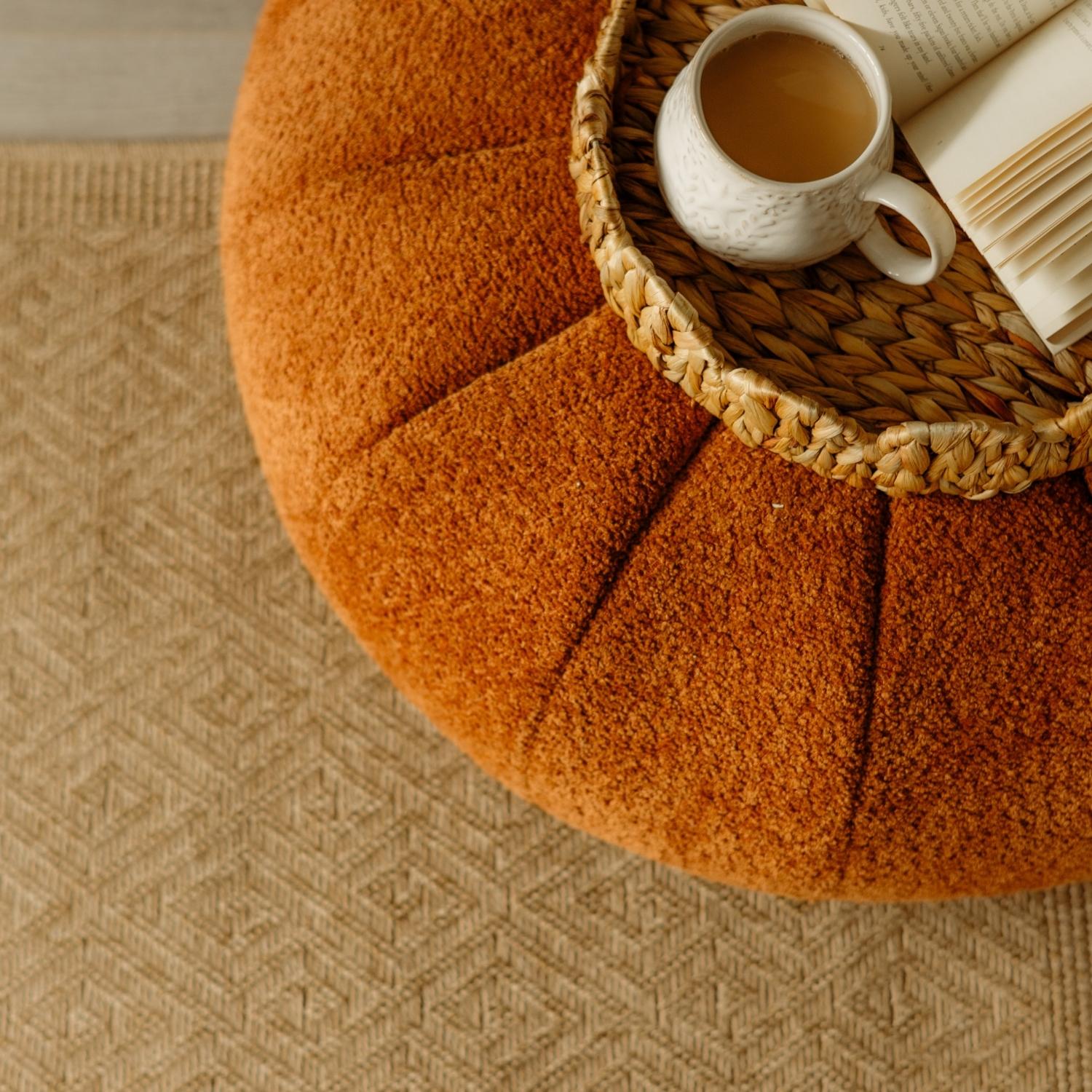 Nature Outdoor Rug | Neutral Greek Key Flatweave | OEKO-TEX Certified