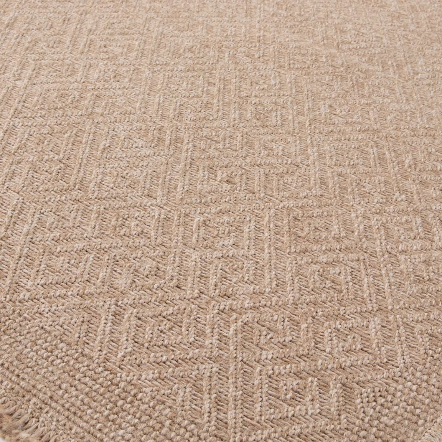 Nature Outdoor Rug | Neutral Greek Key Flatweave | OEKO-TEX Certified