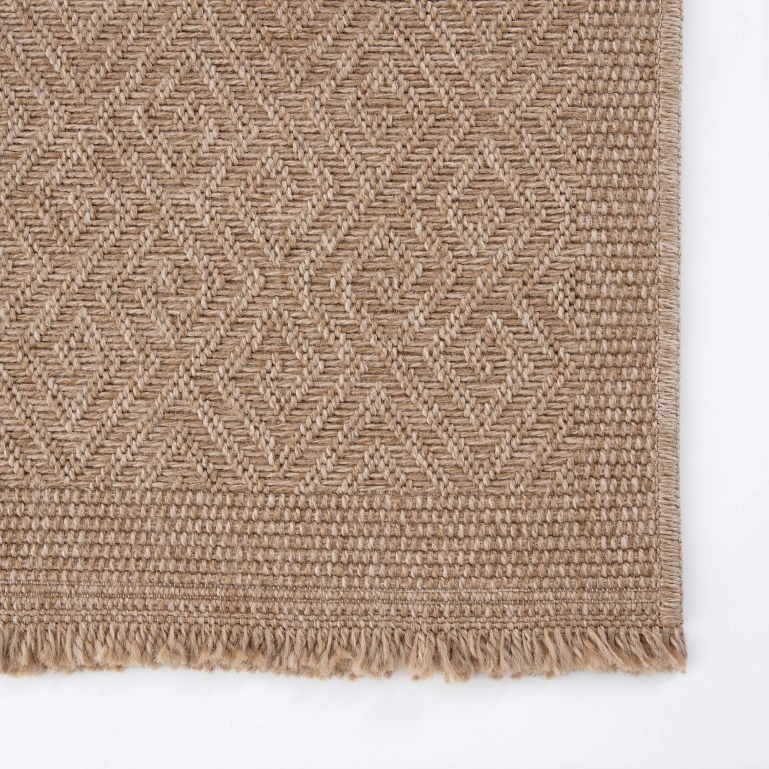 Nature Outdoor Rug | Neutral Greek Key Flatweave | OEKO-TEX Certified