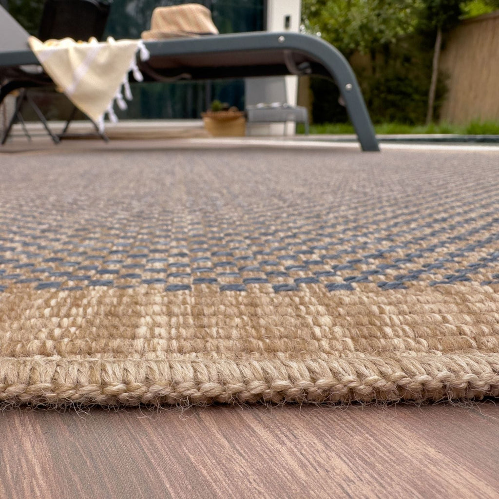 Nature Outdoor Rug | Blue Geometric Flatweave | OEKO-TEX Certified