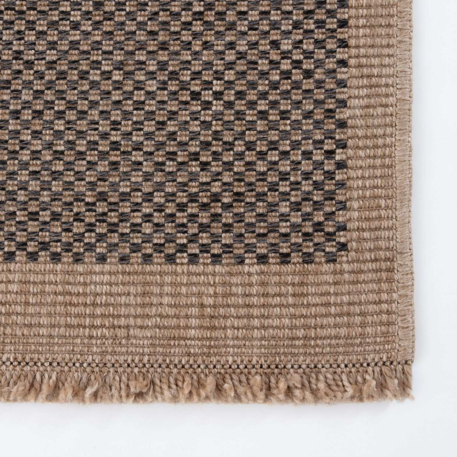 Nature Outdoor Rug | Dark Grey Geometric Flatweave | OEKO-TEX Certified