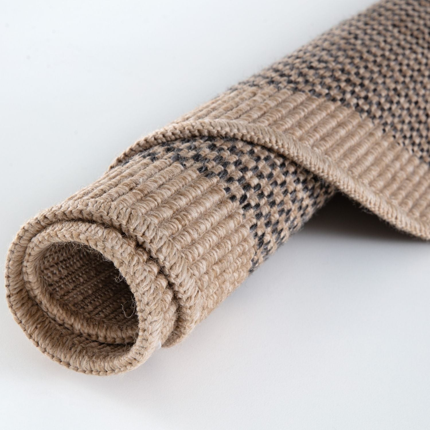 Nature Outdoor Rug | Dark Grey Geometric Flatweave | OEKO-TEX Certified