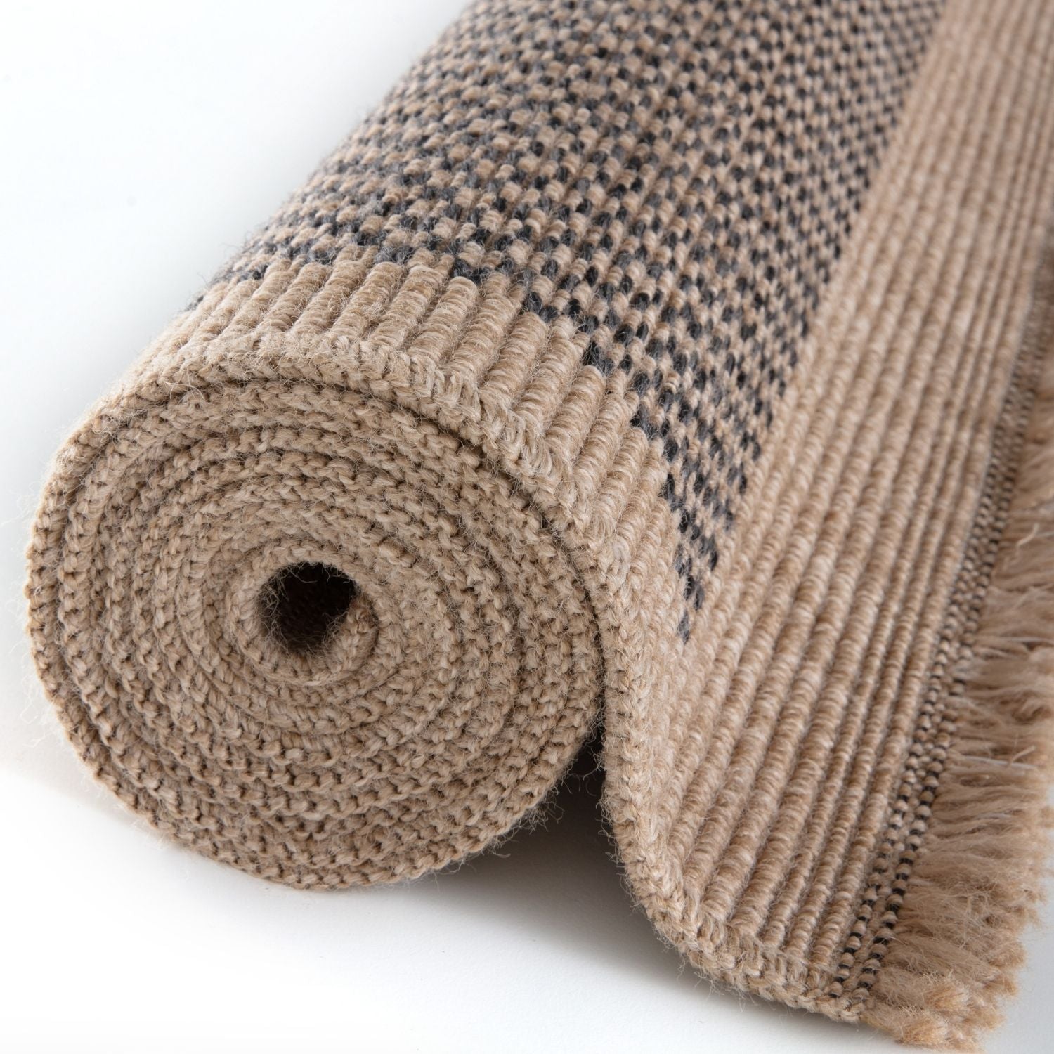 Nature Outdoor Rug | Dark Grey Geometric Flatweave | OEKO-TEX Certified