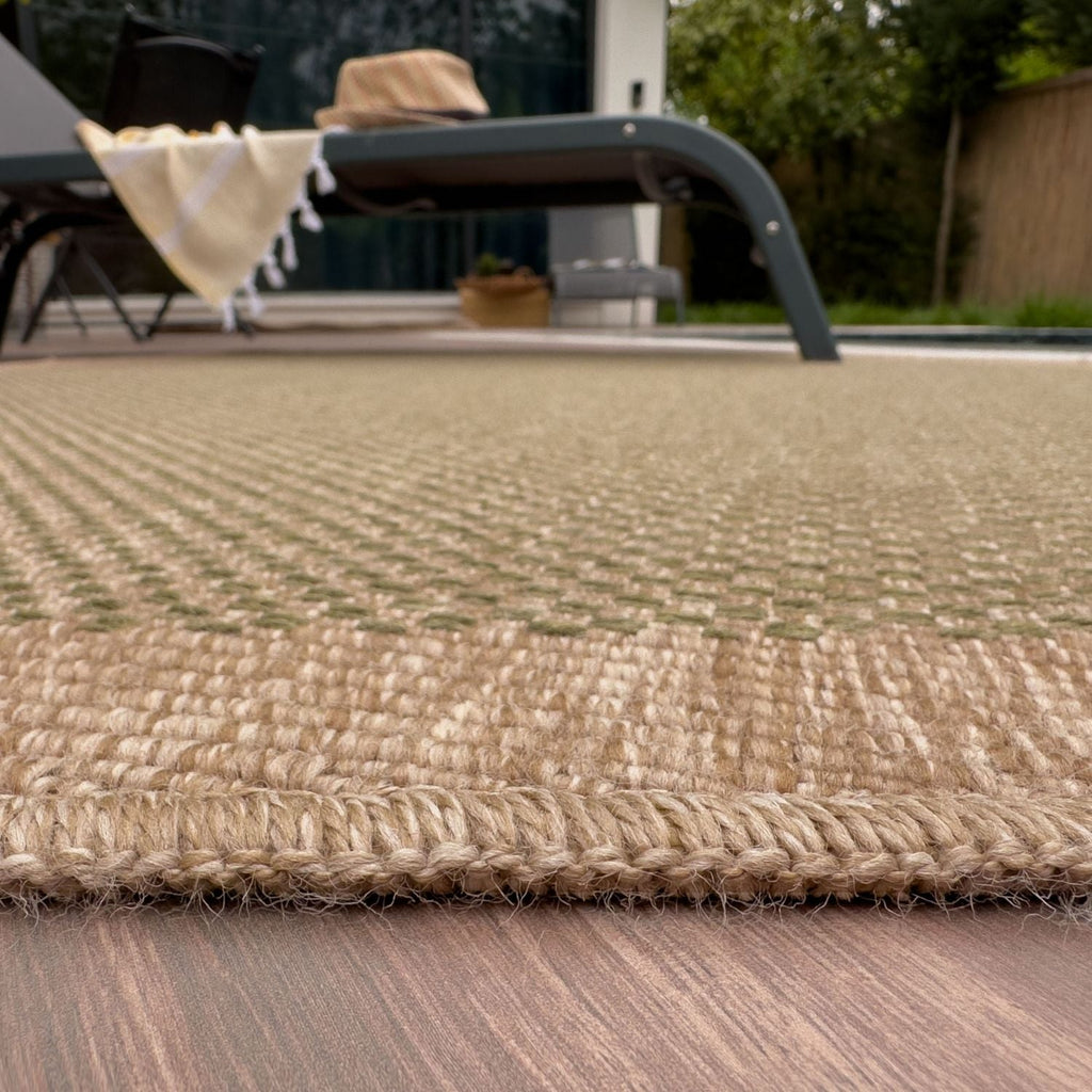 Nature Outdoor Rug | Green Geometric Flatweave | OEKO-TEX Certified
