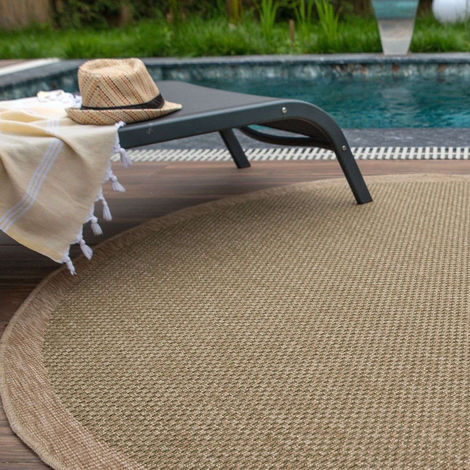 Nature Outdoor Rug | Green Geometric Flatweave | OEKO-TEX Certified