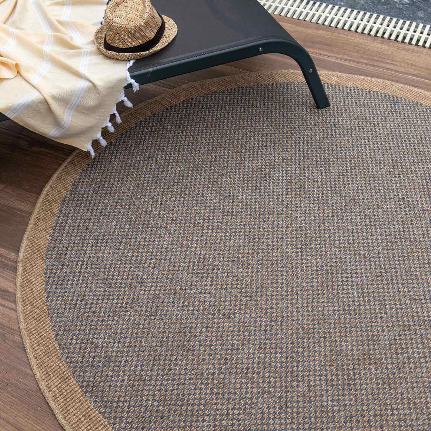 Nature Outdoor Rug | Blue Geometric Flatweave | OEKO-TEX Certified