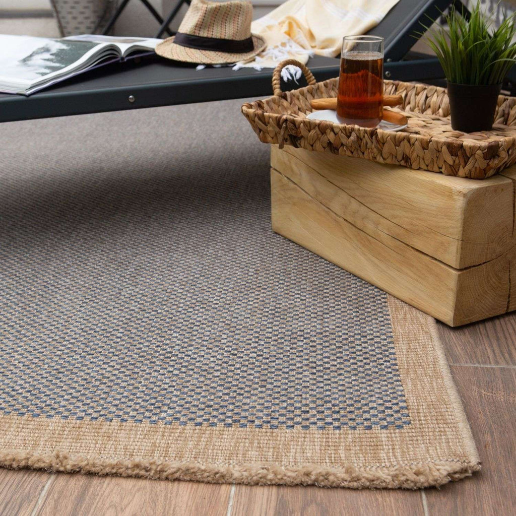 Nature Outdoor Rug | Blue Geometric Flatweave | OEKO-TEX Certified