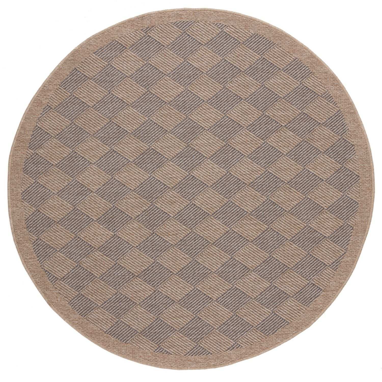 Nature Outdoor Rug | Blue Fringed Geometric Flatweave | OEKO-TEX Certified