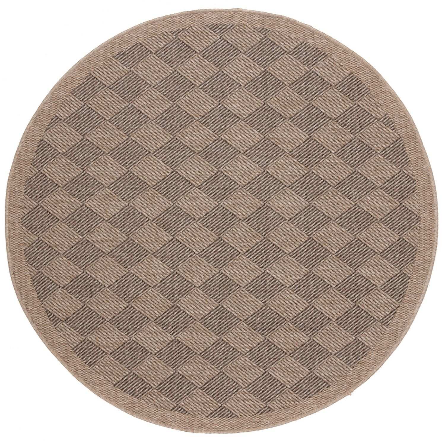Nature Outdoor Rug | Dark Grey Fringed Geometric Flatweave | OEKO-TEX Certified