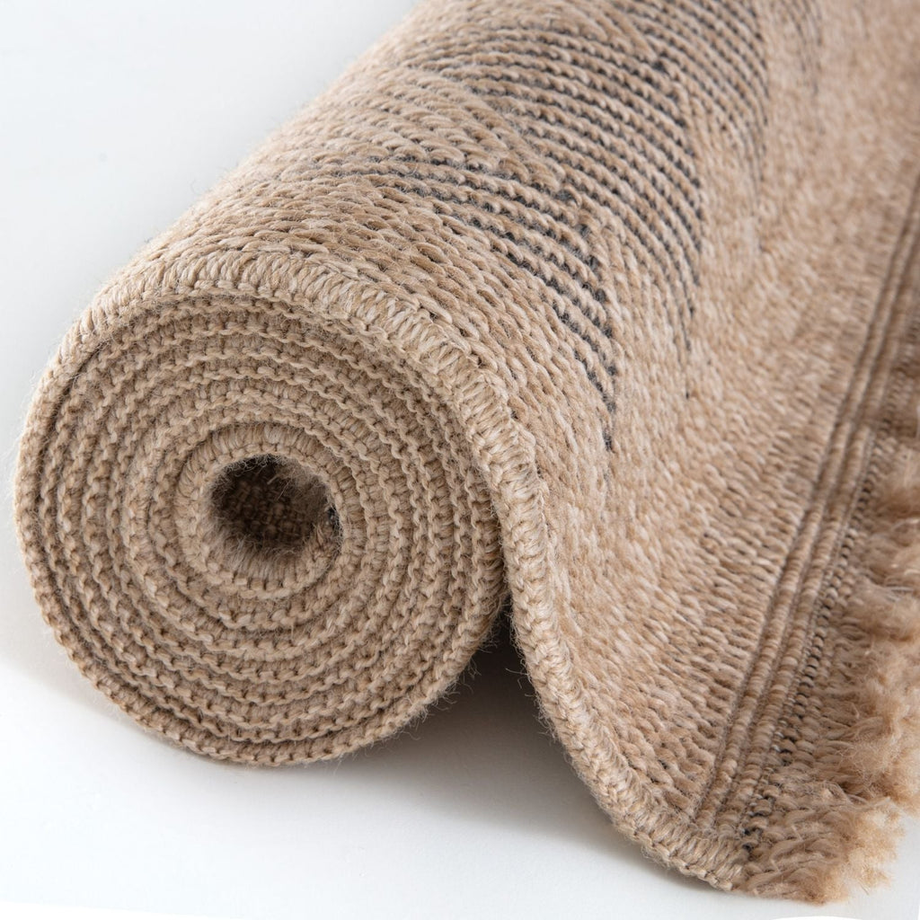 Nature Outdoor Rug | Dark Grey Fringed Geometric Flatweave | OEKO-TEX Certified