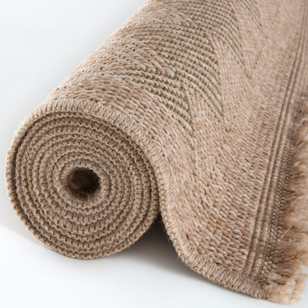 Nature Outdoor Rug | Green Fringed Geometric Flatweave | OEKO-TEX Certified
