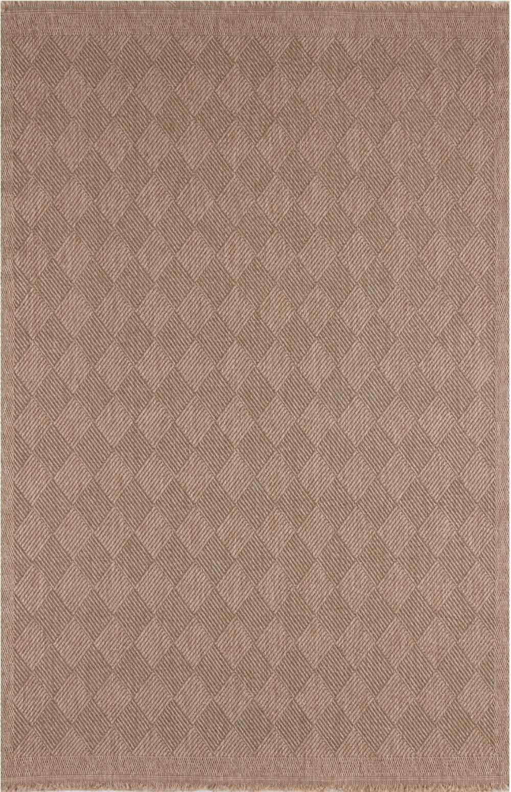 Nature Outdoor Rug in green fringed geometric OEKO-TEX certified flatweave