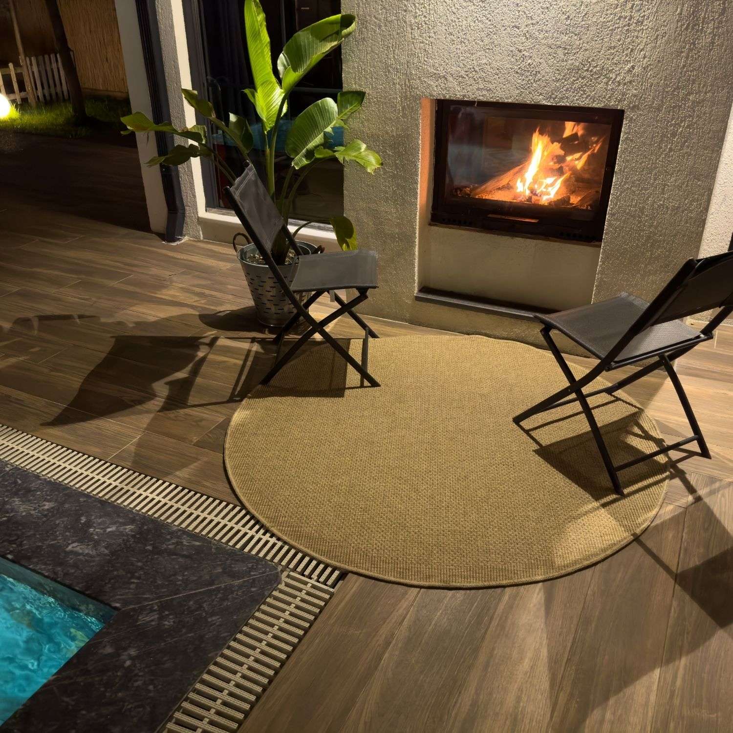 Nature Outdoor Rug | Neutral Fringed Geometric Flatweave | OEKO-TEX Certified
