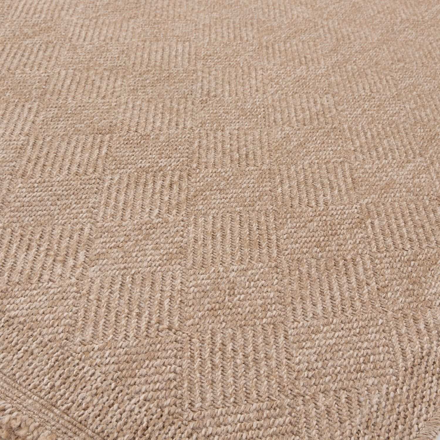 Nature Outdoor Rug | Neutral Fringed Geometric Flatweave | OEKO-TEX Certified