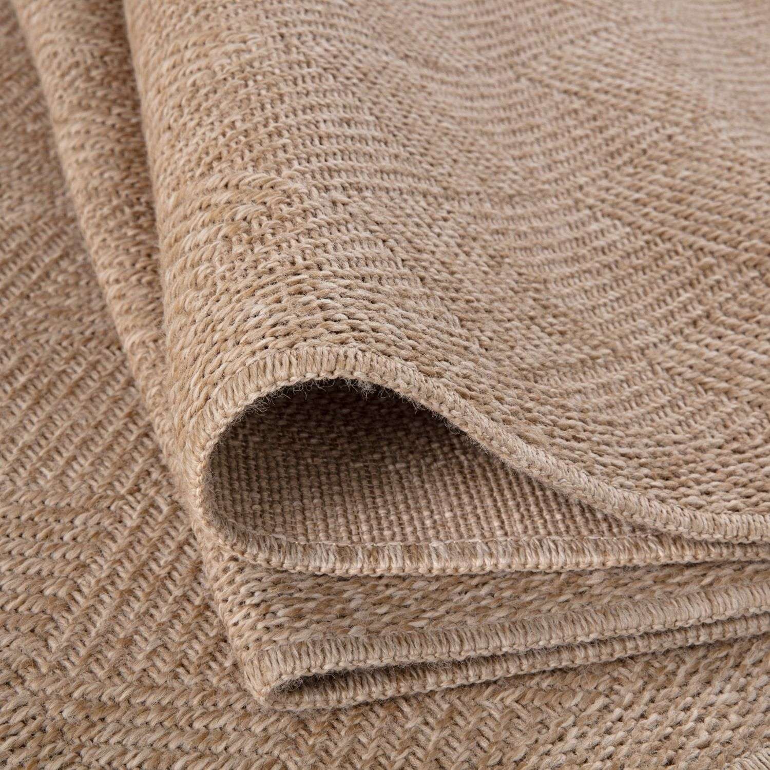 Nature Outdoor Rug | Neutral Fringed Geometric Flatweave | OEKO-TEX Certified