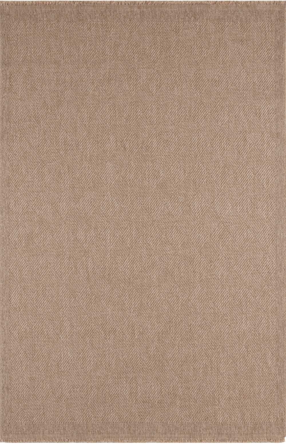 Nature Outdoor Rug in neutral fringed geometric OEKO-TEX certified flatweave